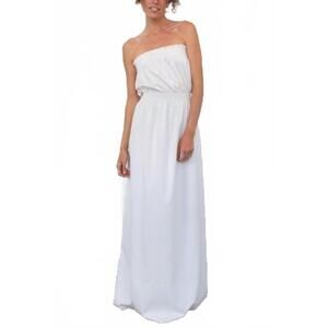 NEW LOYD/FORD women's deluxe denim maxi dress in white